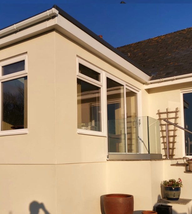 Completed cream glazed extension on a home